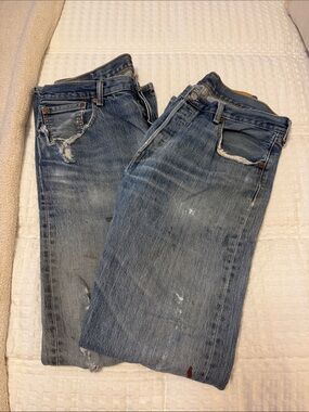 Levi's 501 button fly Jeans naturally distressed